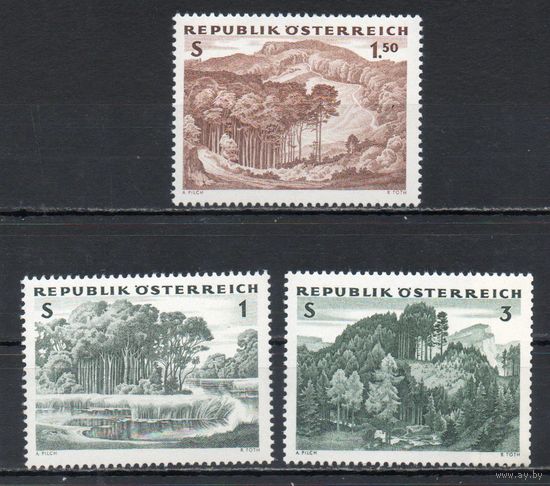 Живописные лесные места Австрия 1962 год серия из 3-х марок