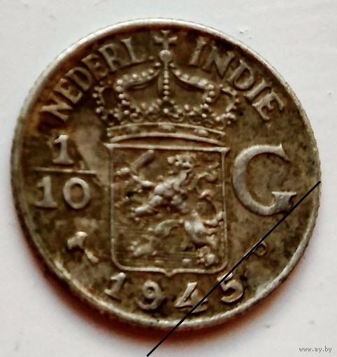 Голландской Ост-Индия 1/10 гульдена 1945 (R) P 1-7-33