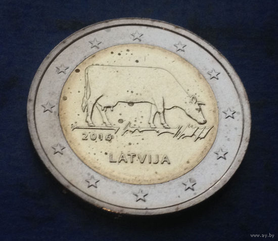 Латвия 2 евро 2016 корова. Возможен обмен
