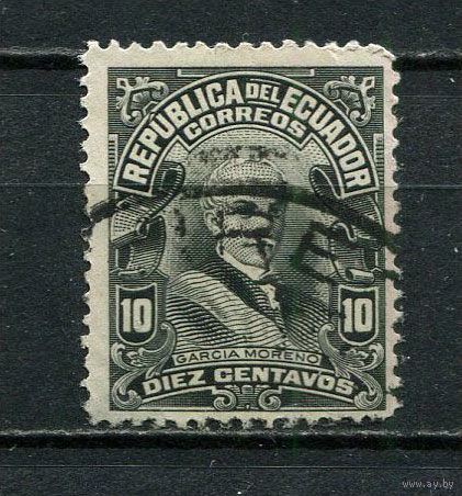Эквадор - 1915/1928 - Габриель Гарсия Морено 10С - [Mi.214] - 1 марка. Гашеная.  (LOT ET42)-T10P5
