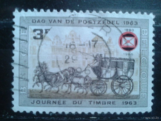 Бельгия 1962 Надпечатка эмблемы Филателист. ассоциации Бельгии на марке Почтовая карета