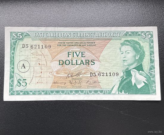 Восточные Карибы 5 долларов 1965 г. Антигуа