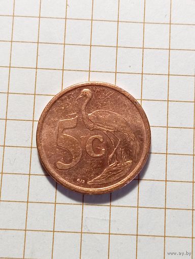 Южная Африка 5 центов 2009 года .