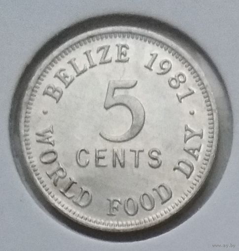 Белиз 5 центов 1981 г. ФАО. Всемирный день продовольствия. В холдере