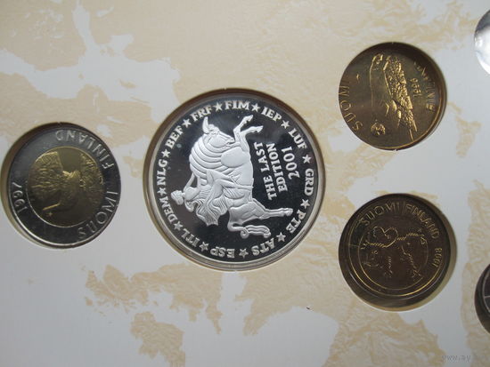 Финляндия. Набор монет и серебряная медаль Хельсинки .Н-24