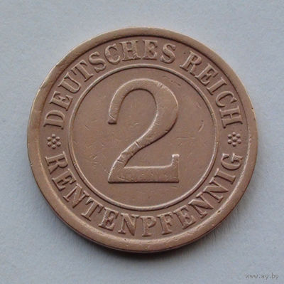 Германия - Веймарская республика 2 рентенфеннига. 1924. А
