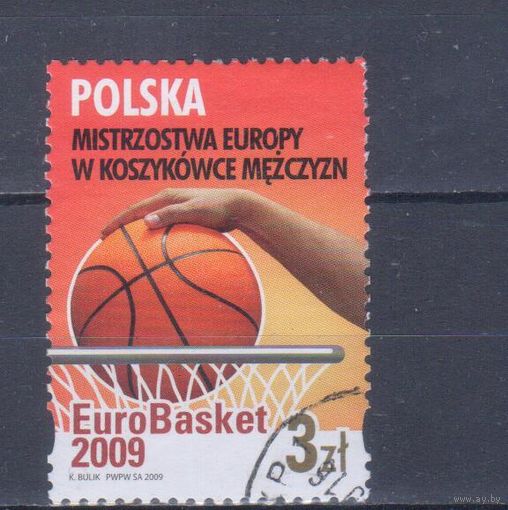 [944] Польша 2009. Спорт.Баскетбол. Одиночный выпуск. Гашеная марка.