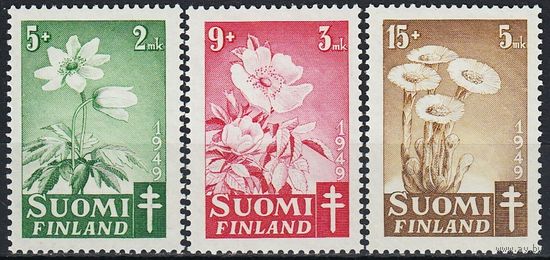 1949 Финляндия 365-367 Цветы
