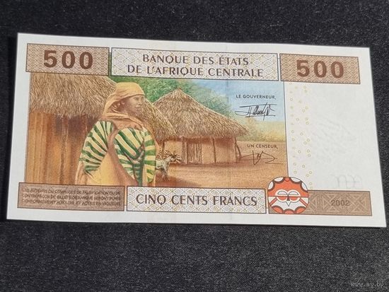 ЦЕНТРАЛЬНАЯ африка (КОНГО) 500 франков 2002  Unc