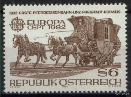 1982 Австрия 1713  Европа Септ / Лошади 2,00 евро
