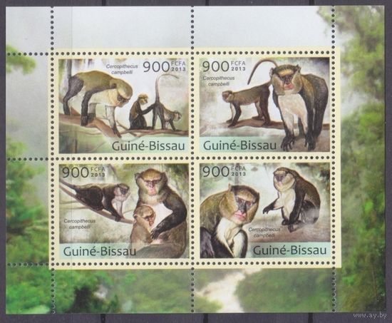 2013 Гвинея-Бисау 6644-6647KL WWF / Фауна - Обезьяны 12,00 евро