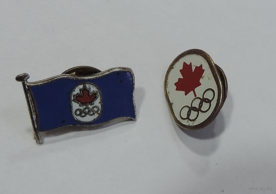Олимпийские значки Канады. Тяжёлые. 2 шт.