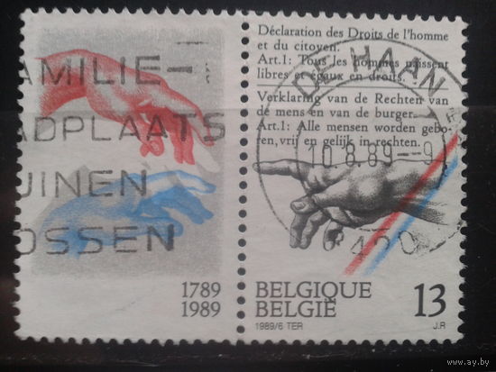 Бельгия 1989 Права человека с купоном