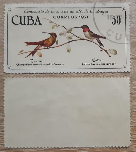 Куба 1971 100-летие со дня смерти Рамона де ла Сагра, натуралиста, кубинских птиц.50 с