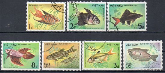 Аквариумные рыбы Вьетнам 1984 год  серия из 7 марок