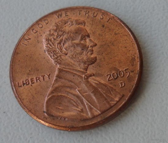 1 цент США 2005 г.в. D