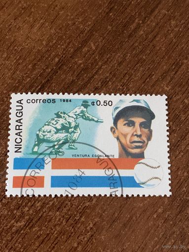 Никарагуа 1984. Бейсбол. Ventura Esqalante. Марка из серии