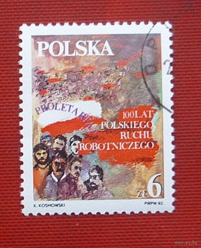 Польша. 100 лет рабочему движению. ( 1 марка ) 1982 года. 3-9.