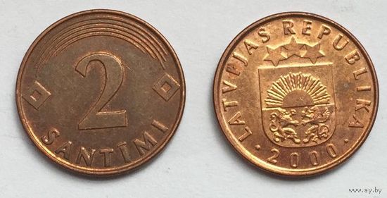 Латвия, 2 сантима 2000