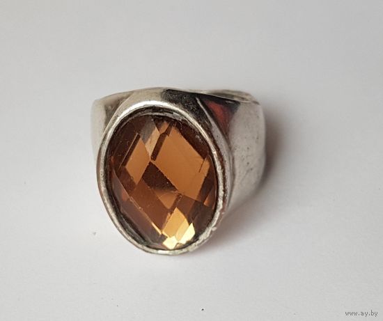 Старинный перстень, кольцо широкое. Размер 18,5. Ширина передней части 2,1 см. СССР