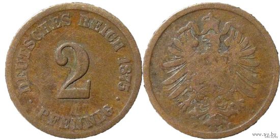 YS: Германия, Рейх, 2 пфеннига 1875F, KM# 2 (1)