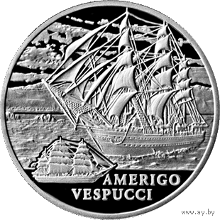 Америго Веспуччи 1 рубль 2010 год Парусные корабли Парусник (р)