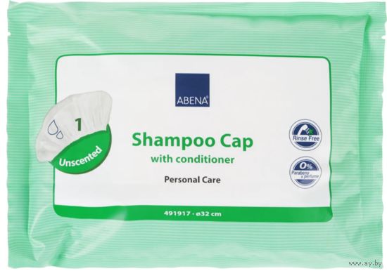 Abena Шапочка с шампунем-кондиционером для мытья волос без воды, 32 см
