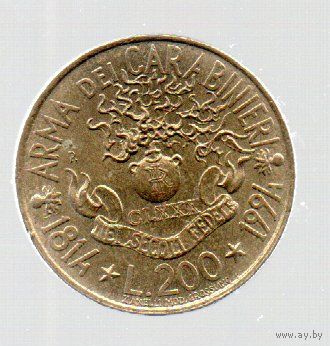 Италия. 200 лир 1994