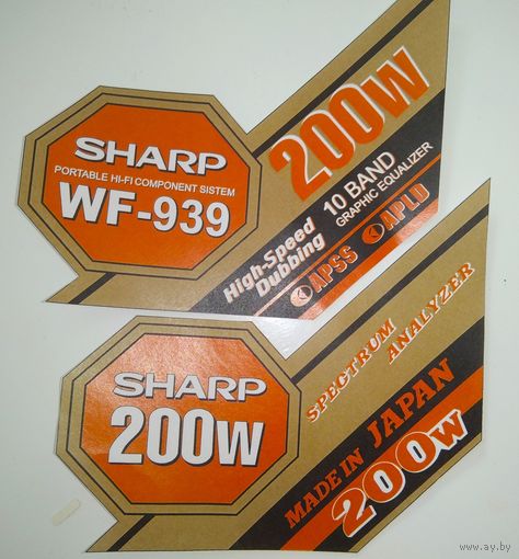 Наклейки на колонки Sharp WF-939