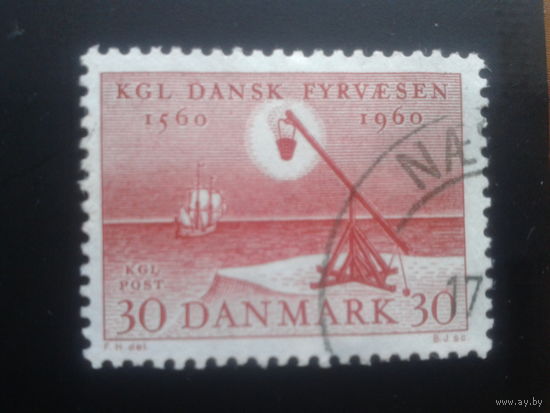 Дания 1960 парусник, простейший маяк