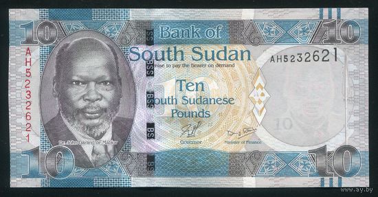 Южный судан 10 фунтов 2011 г. P7. Серия AH. UNC