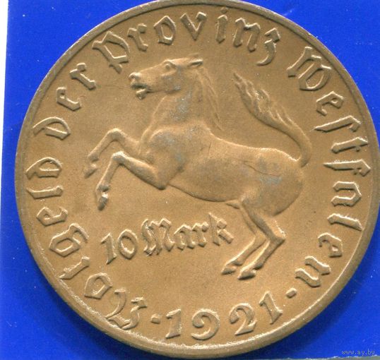 Германия , Вестфалия 10 марок 1921 , VF