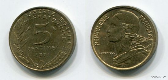 Франция. 5 сантимов (1971, XF)