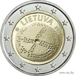 2 евро 2016 Литва Балтийская культура UNC