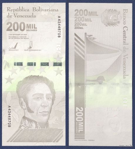 Венесуэла, 200000 боливар 2020 г., P-W112, UNC