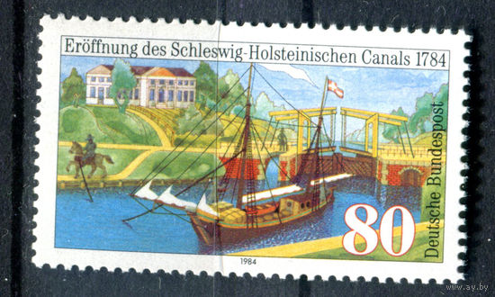 Германия (ФРГ) - 1984г. - 200 лет открытия Шлезвиг-Гольштейнского канала - полная серия, MNH с отпечатком [Mi 1223] - 1 марка