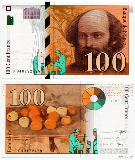 Франция. 100 франков (образца 1998 года, P158, UNC)