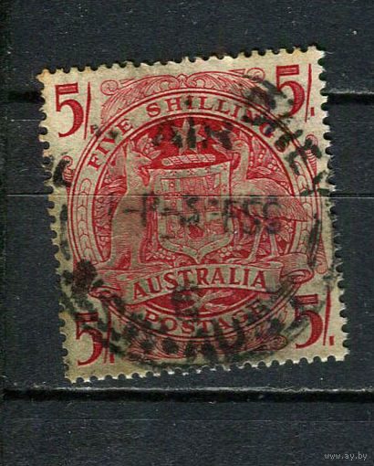 Австралия - 1948/1950 - Герб 5 Sh - [Mi.187] - 1 марка. Гашеная.  (Лот 26DP)