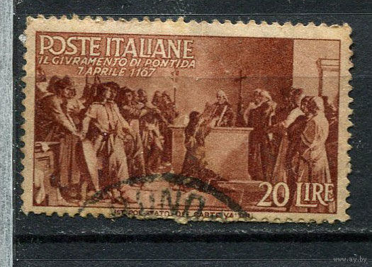 Италия - 1946 - Республика 20L - [Mi.730] - 1 марка. Гашеная.  (Лот 38ER)-T7P24