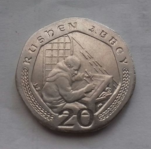 20 пенсов, остров Мэн 2002 г.
