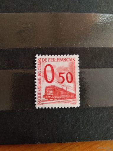 1960 Франция марка оплаты пересылки посылок (пакетов) по железной дороге поезд паровоз Ивер 36 оценка 12 евро (2-12)
