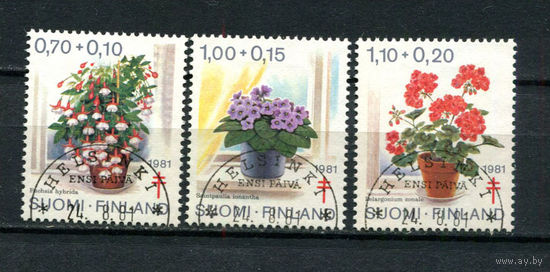 Финляндия - 1981 - Борьба с туберкулезом. Цветы - [Mi. 885-887] - полная серия - 3 марки. Гашеные.  (Лот 172AZ)