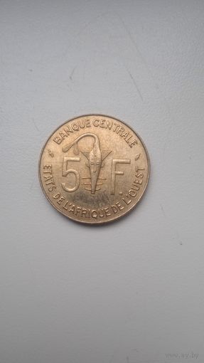 Западная Африка 5франков 1987года