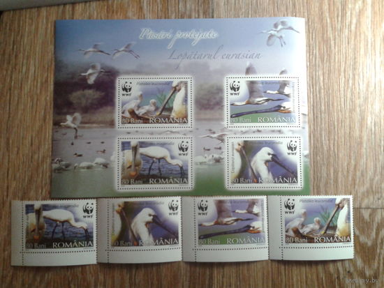 Румыния 2006 птицы полная WWF  Mi-5,6 евро