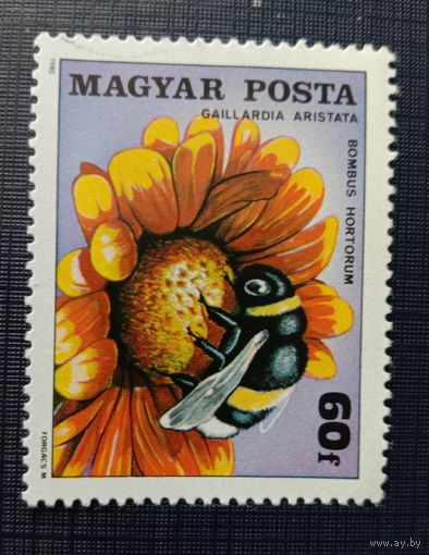 Марка Венгрия 1980 Цветок Пчела