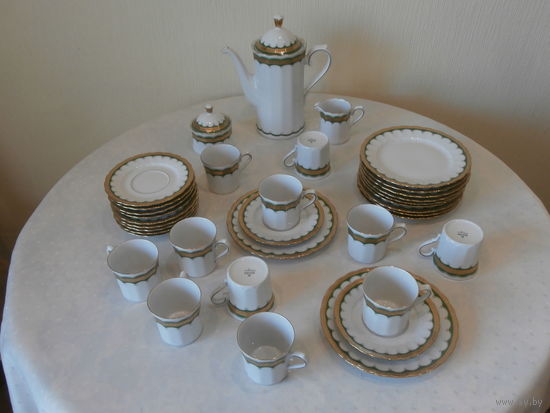 Сервиз чайный / кофейный фарфор позолота 11 персон 36 предметов Eschenbach Bavaria Germany.