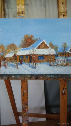 Домик в деревне зимой