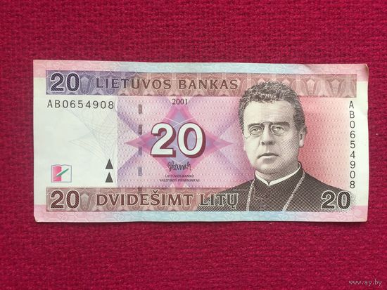 Литва 20 лит 2001 г. серия AB