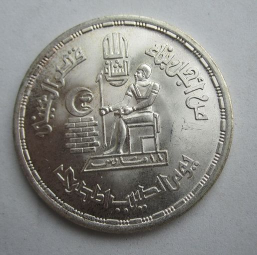 Египет 1 фунт 1980  День доктора. FAO, ФАО серебро  .31-368