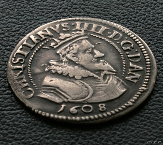 8 скиллингов 1608, Дания, Кристиан IV, коллекционное состояние!